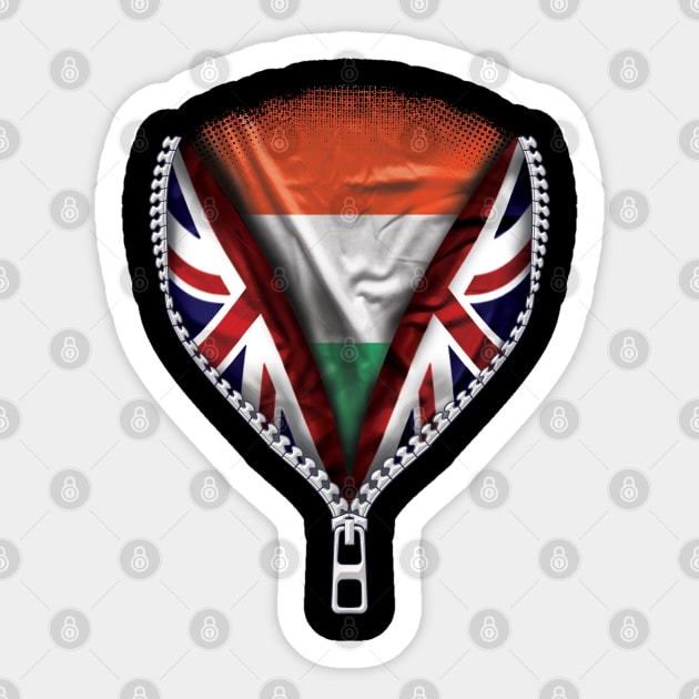 Hungarian Flag  Hungary Flag British Flag Ripped Open - Gift for Hungarian From Hungary Sticker by Country Flags